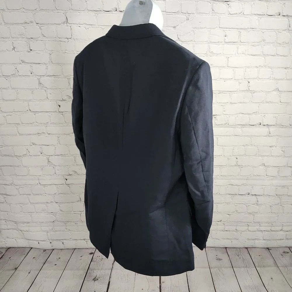 Trophy Club Dark Blue Two Button Single Breasted Men's Sports Coat Size 46R